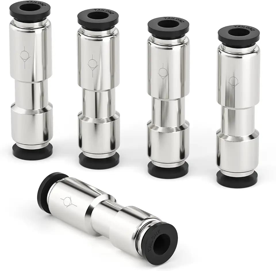 TAILONZ 1/4" OD Push-to-Connect Check Valve Nickel Plated Copper 5Pcs