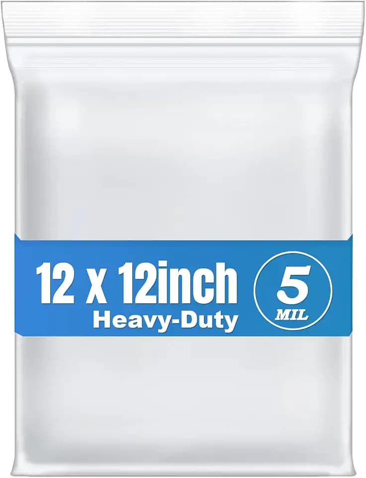 20Pcs 12"X12" Large Zip Seal Lock Bags Zipper Plastic Bags Thick 5Mil