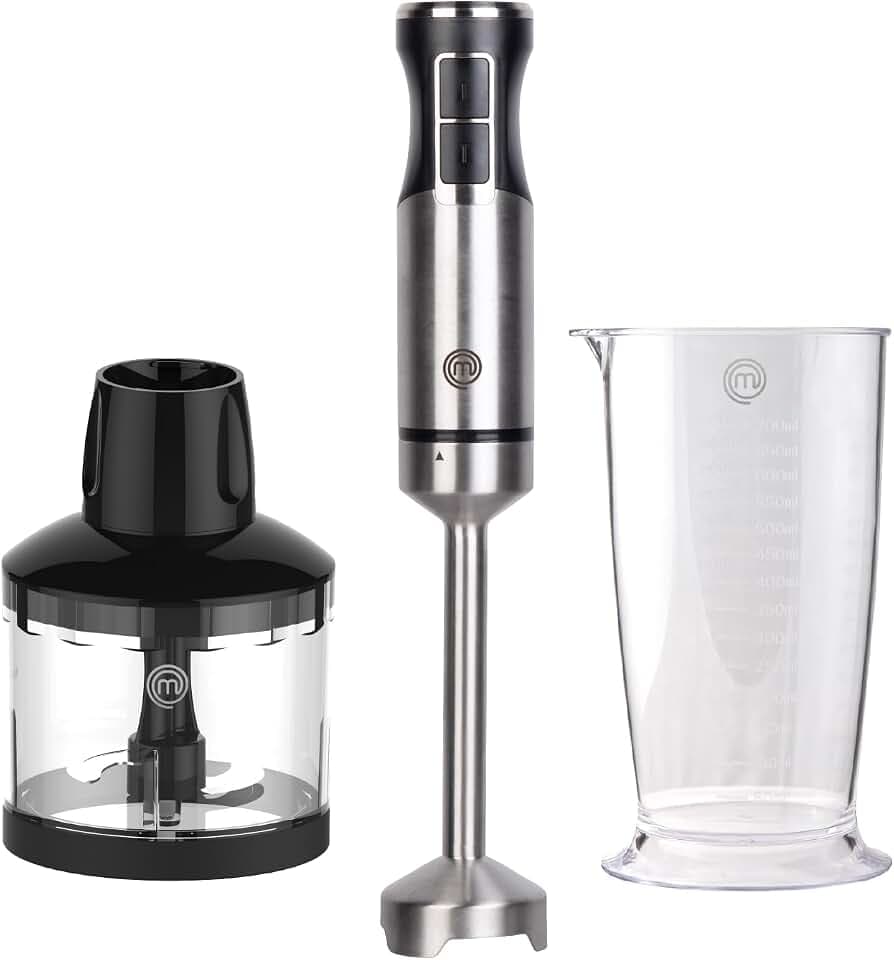 MasterChef Immersion Blender Handheld, Hand Blender 3 in 1 Set, 400W Motor