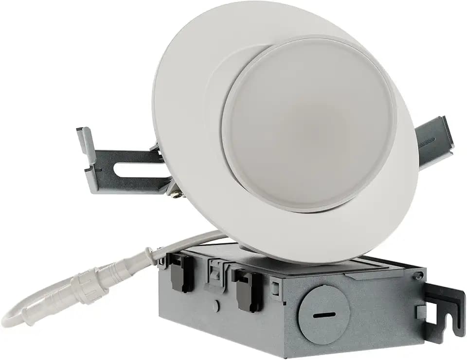 HALO HLA 4 in. Adjustable CCT Integrated LED Recessed Gimbal Downlight, 600 Lumens, 5 CCT Color Selectable 2700K-5000K