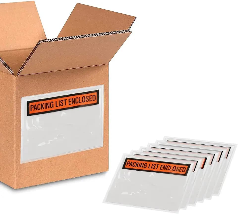 PSBM 1000 PCS 5.5 x 10 Inch Orange Panel Face Packing List Enclosed Envelopes, Invoice Packing Slips Pouch for Mailing Labels, Invoices, Documents and Slips