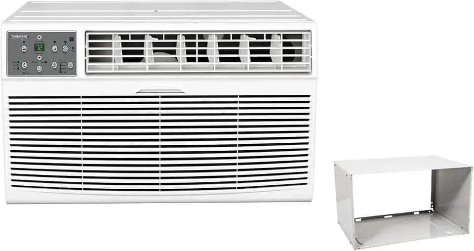 Durastar DRTAC102XNA1SLV 10,000 BTU 208 / 230V Through the Wall Air Conditioner and Wall Sleeve - White