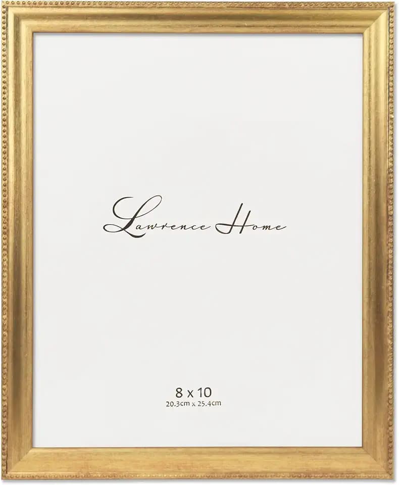 Lawrence Frames Classic Bead Picture Frame, 8x10, Gold