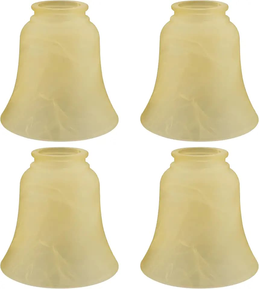 Aspen Creative 23109-4 Transitional Style Bell Shaped Antique Shade, 2-1/8" Fitter Size, 4-1/2" high x 4-5/8" Diameter, 4 Pack Replacement Glass