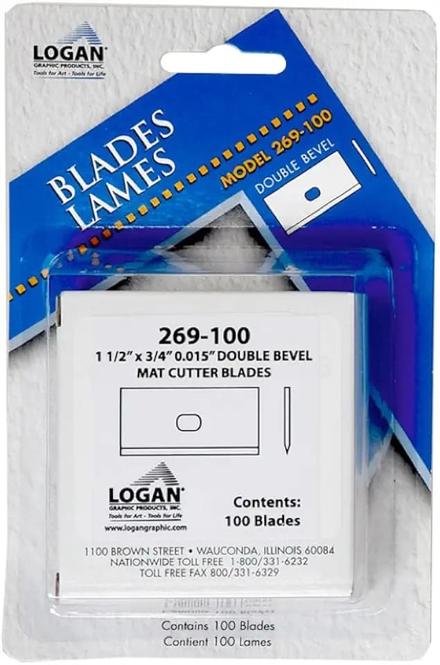 Logan Replacement Mat Cutting Blade 269-100 for Framers Edge 650 Mat Cutter, Pack of 100 blades