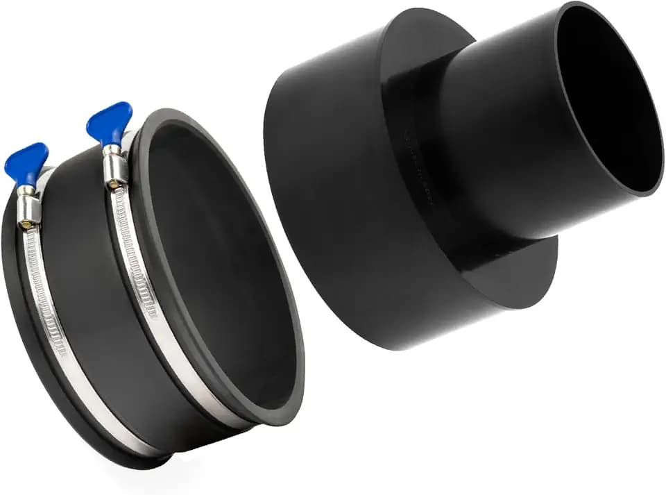 POWERTEC 70362 Dust Collection Reducer 6" OD to 4" OD with 6" Dust Control Flex Cuff