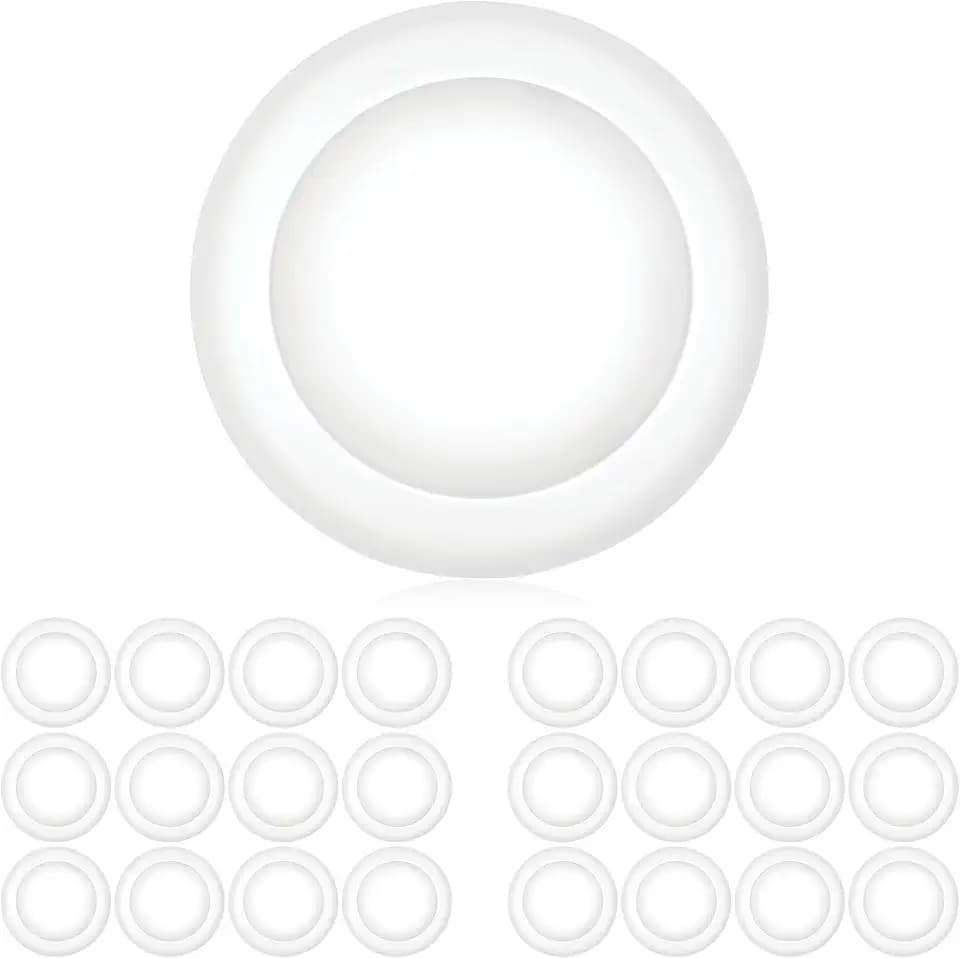 PARMIDA (24 Pack) 5/6 Inch Dimmable LED Disk Light Surface Flush Mount 15W, UL Listed, Recessed Retrofit Ceiling Disc Lights, Energy Star, Installs into Junction Box Or Recessed Can, 1050lm - 3000K