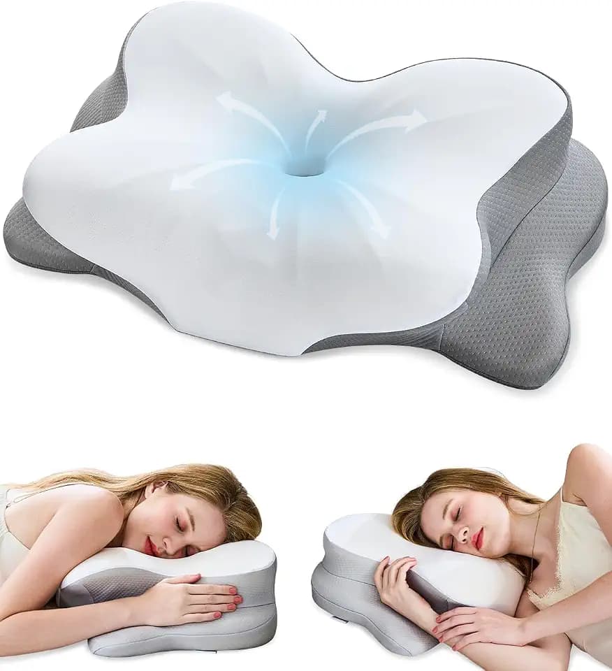Memory Foam Pillow, 2 Heights Cervical Neck Pillow for Neck Pain Relief