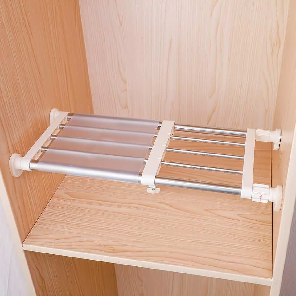 Hershii Closet Tension Shelf & Rod Expandable, Adjustable Storage Rack