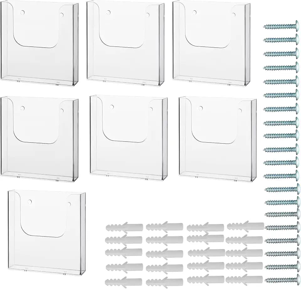 zavekia Brochure Holder Wall Mount ,6 x 9 Inches Acrylic Brochure Holder brochure display stand, Clear flyer holder pamphlet holder Literature Holder, Mail Holder For Wall (6 x9 in / 10 pack)