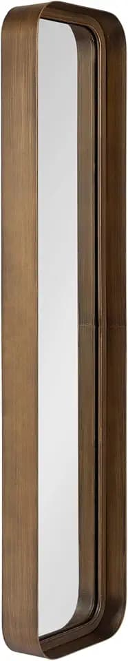 Kate and Laurel Armenta Modern Slim Rectangle Wall Mirror, 9 x 36, Gold, Decorative Rounded Rectangular Panel Mirror with Narrow Metal Frame for Bedroom Floor Mirror