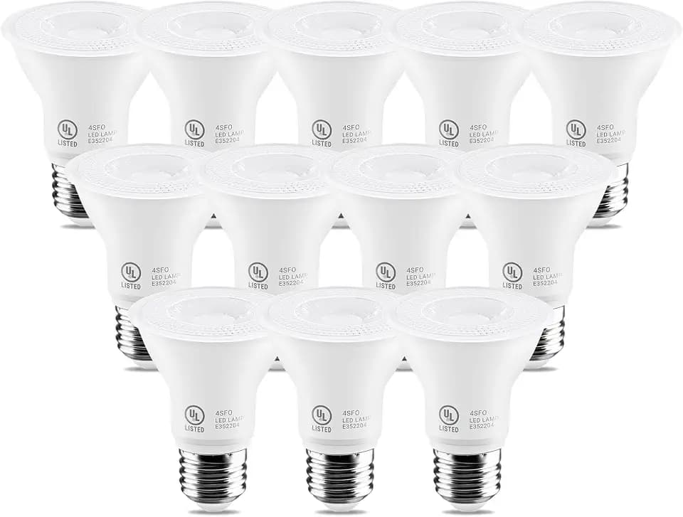 7W Par20 LED Bulb (50W Equivalent), UL Listed, 4000k Nature White Dimmable Flood Bulbs Lights, 500 Lumens, E26 Base, Recessed Lighting for Indoor Outdoor, 12 Pack