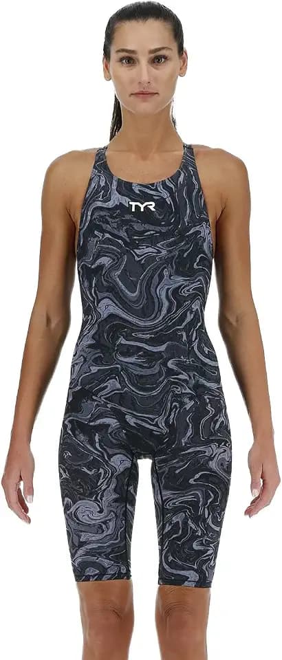 TYR Womens Thresher Hyperblitz Open Back Swimsuit – Competitive Racing One Piece Swimwea