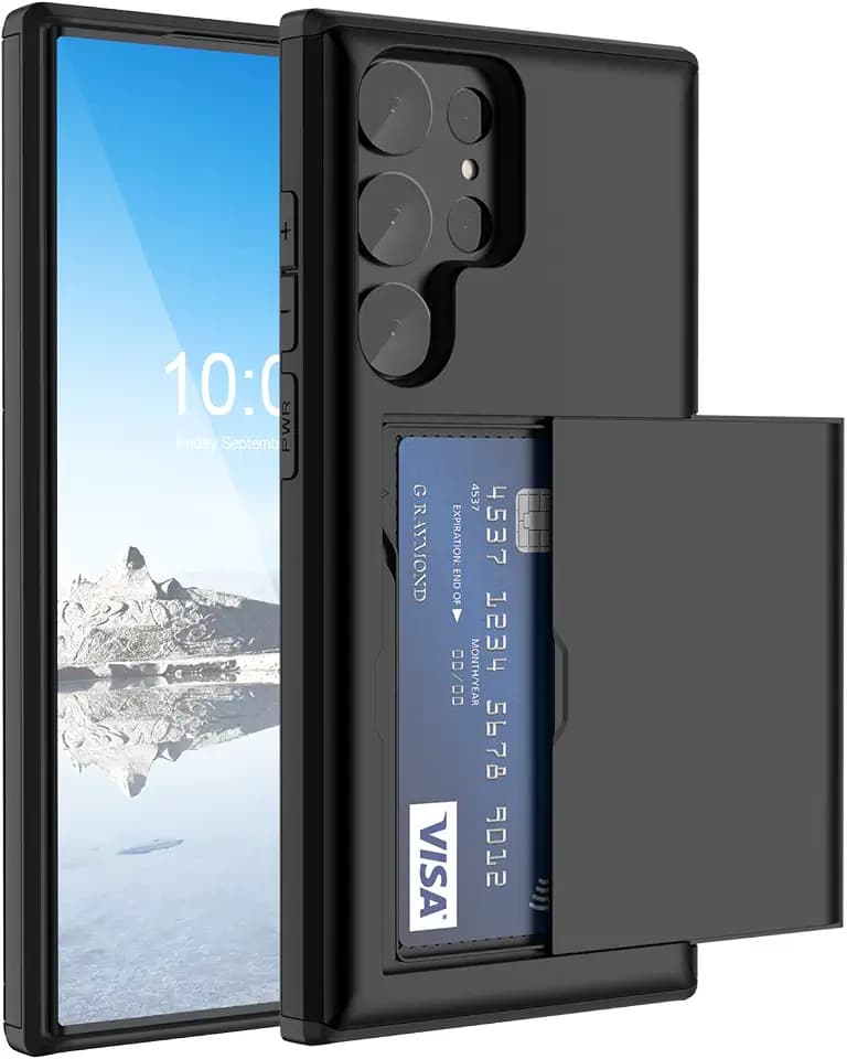 Schutzhülle für Samsung Galaxy S23 Ultra 2023, kompatibel mit Galaxy S23 Ultra, Brieftaschenformat, Kreditkartenfach, stoßfest, Hart-PC, TPU, Flip-Schutzhülle für Samsung Galaxy S23 Ultra 2023,