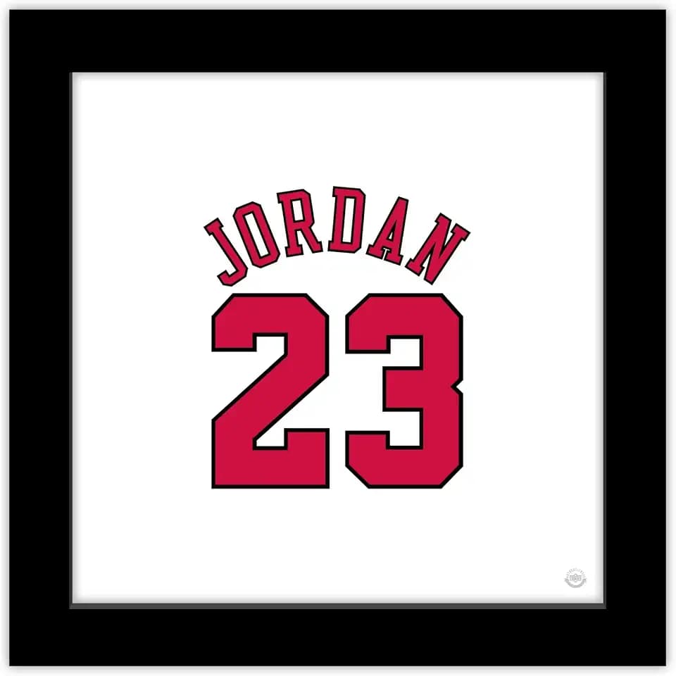 Trends International Gallery Pops Michael Jordan - Jersey Number White Wall Art Wall Poster, 12" x 12", Black Frame Version