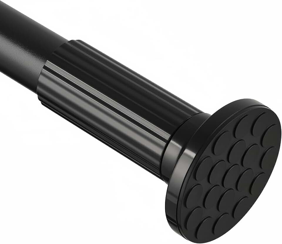 ZOCONE Tension Curtain Rods No Drilling, Adjustable 51-168 Inch, Black