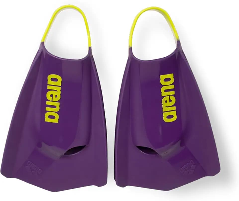 Arena Unisex Adult Powerfin Pro II Swim Training Fins Men and Women Silicone Short Blade Flippers Left-Right Customized, Sizes 4.5-13.5