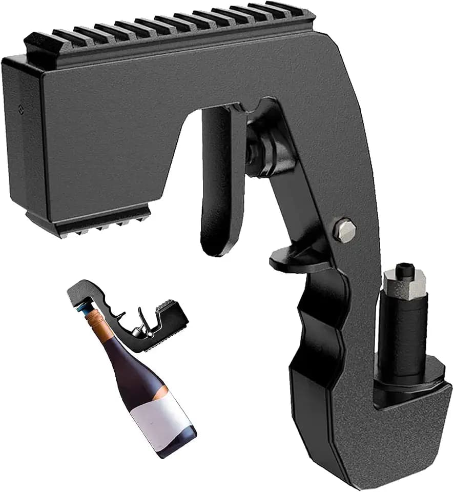 UPOFI Champagne Gun,Champagne Gun for Parties - Lightweight Plastic Sprayer with Adjustable rubber plug,Portable &Safe Beer Shooter for Birthdays, Weddings,Easy Clean & Reusable(Black)