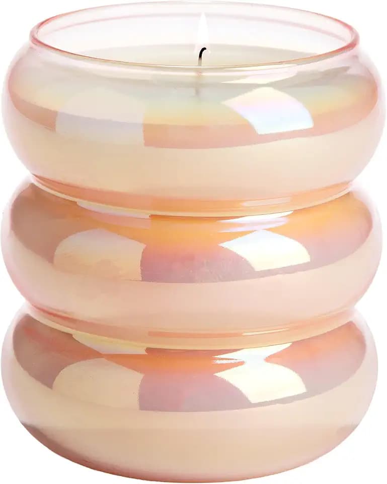 Paris Hilton Cupcake Sprinkles Scented Candle, Bubble Glass Vessel with Pink Iridescent Finish, Premium Plant Wax Blend, Cotton Wick, 18-Ounce