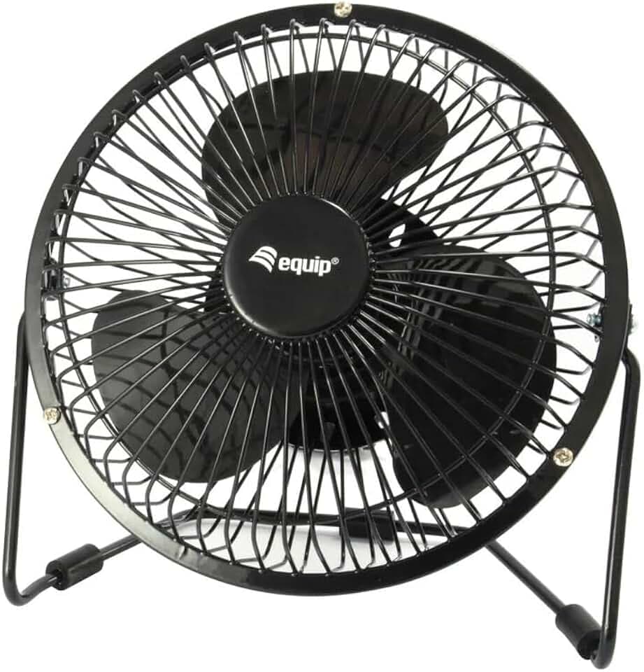 Equip Tischventilator USB, schwarz, 15cm Durchmesser