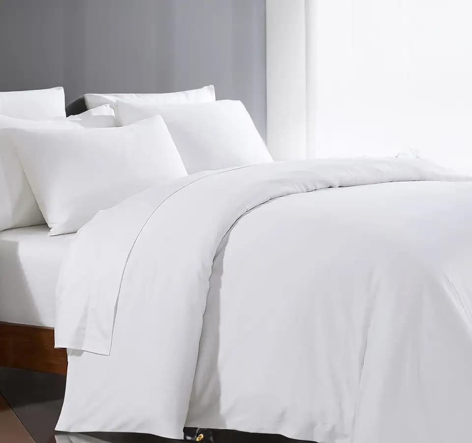 1000 Series High Thread Count Oversized King Size Duvet Cover Set - White