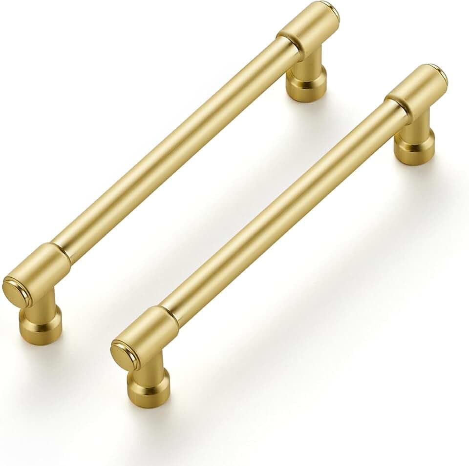 Ravinte Brushed Gold Kitchen Pulls Cabinet Handles 5 Inch 20 Pack
