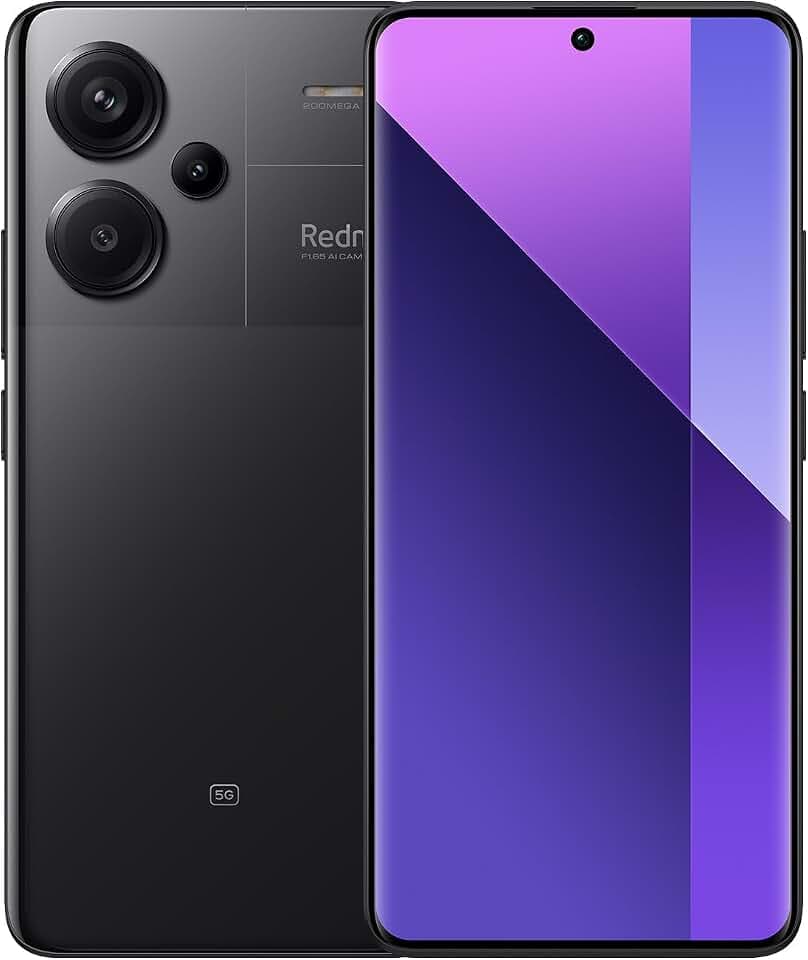 XIAOMI Redmi Note 13 Pro+ 5G Midnight Black - Smartphone 12+512GB, MediaTek 4nm Prozessor, 200MP Kamera, 120W HyperCharge, 3D Curved Display, Staub- und Wasserschutz