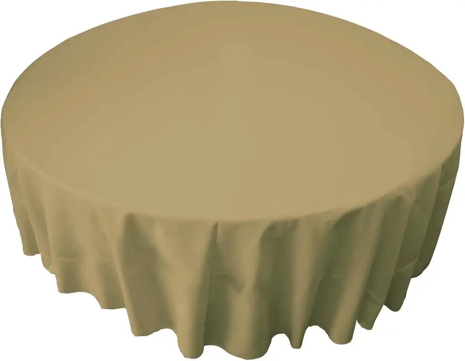 LA Linen Polyester Poplin Washable Round Tablecloth, Stain and Wrinkle Resistant Table Cover 72", Fabric Table Cloth for Dinning, Kitchen, Party, Holiday 72-Inch, Taupe, (TCpop72R_TaupeP13)