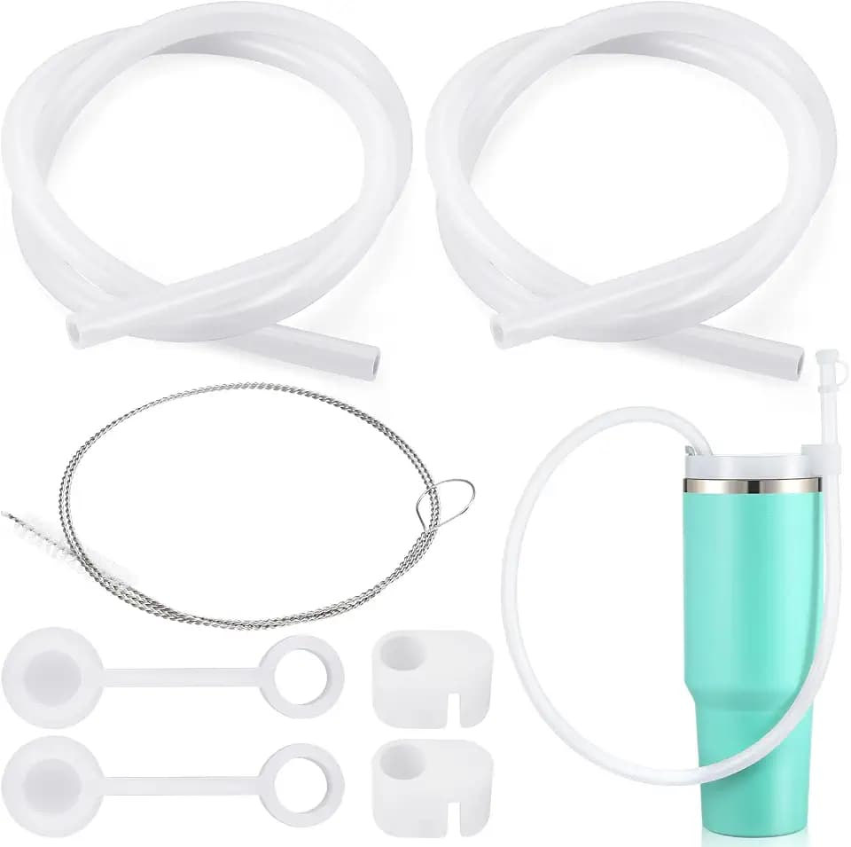 Baderke 2 Set Extra Long Silicone Straws for 40 oz Tumbler