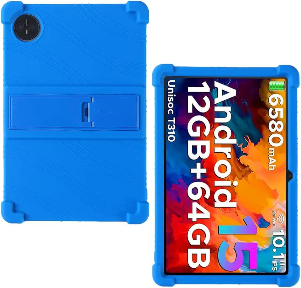 Schutzhülle aus Silikon für Doogee Tab A9 / Doogee Tab A9 Pro Tablet 10 Zoll, Schutzhülle mit Standfunktionen, Blau
