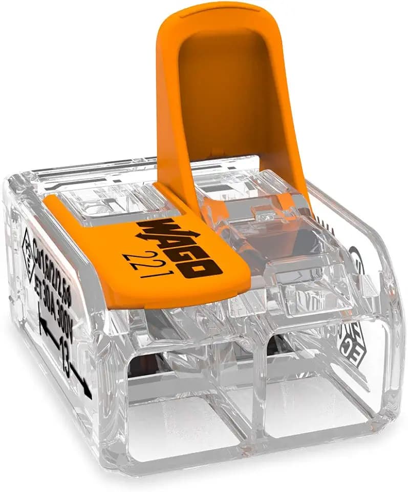 WAGO Verbindungsklemmen 221-612 | 2 Leiter, bis 6 mm², 50 Stück, COMPACT Kabelverbinder mit Hebeln für alle Leiterarten weltweit, bestätigte Anwendungssicherheit, orange