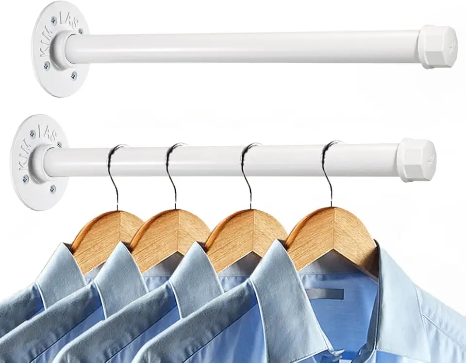 Sumnacon Wall Mounted Clothes Rack for Wardrobe, 2Pcs 14 Inch, White