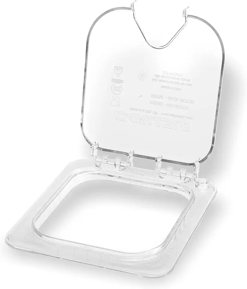 Carlisle FoodService Products StorPlus EZ Access Lid, Cover for 1/6 Size Food Pans, Single Notched, 6.88" x 6.31", 6 Count, Clear