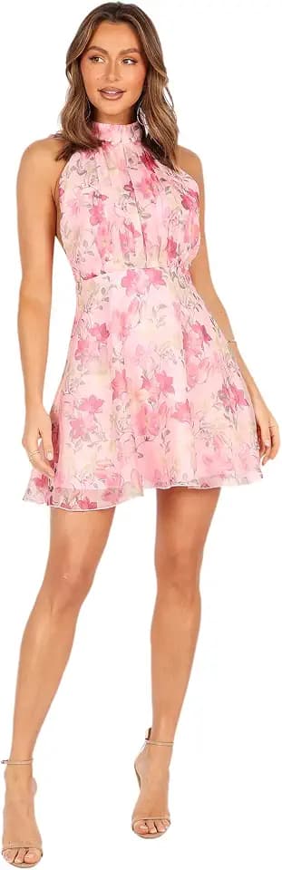 Petal & Pup Women's Gardenia Halter Mini Dress