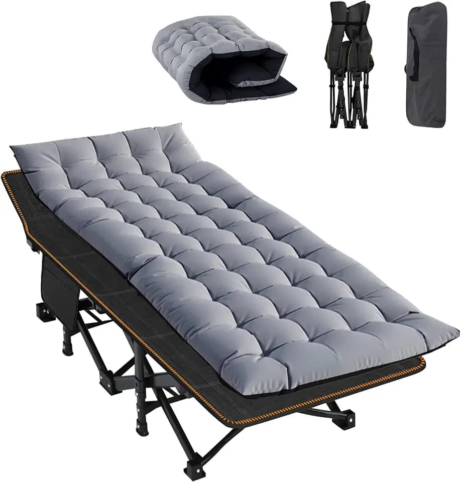 ABORON Camping Cot for Adults, 28 in Wide Folding Bed with Mattress