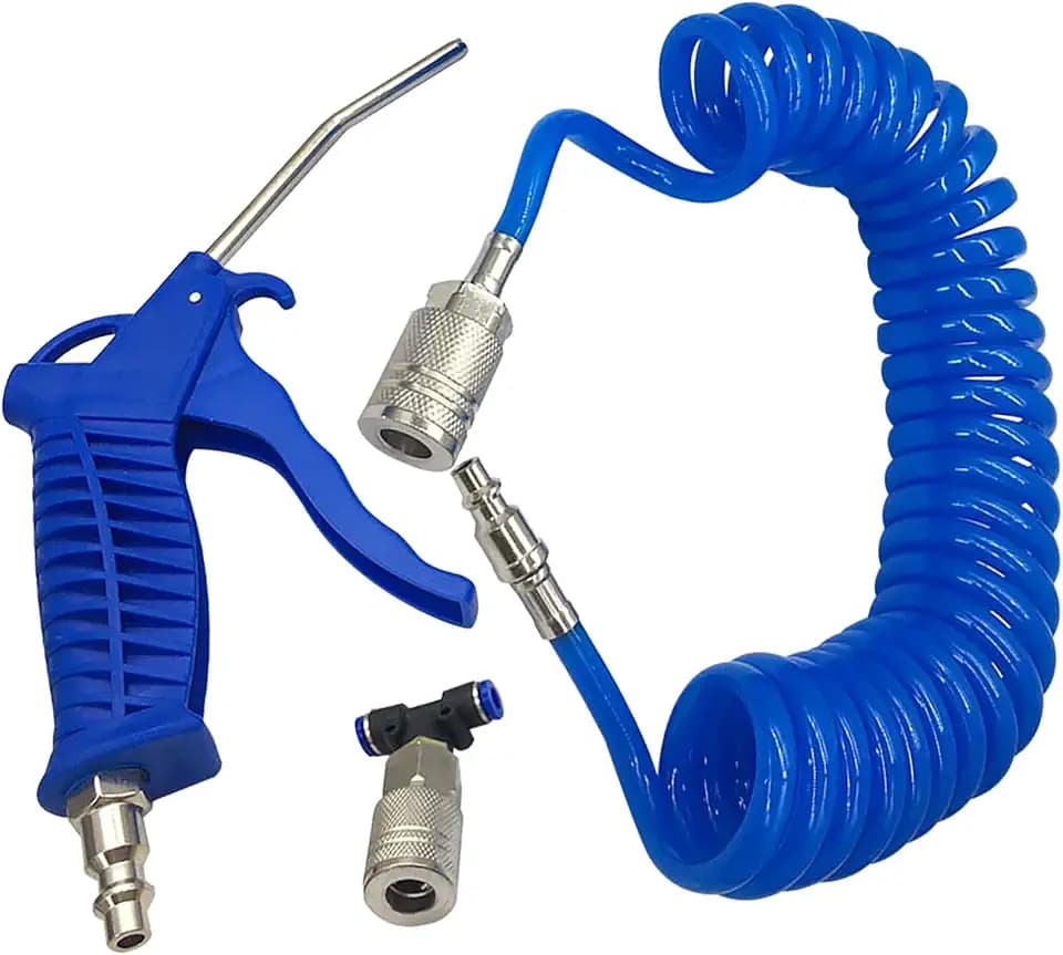 Air Blow Gun Kit 16.4FT Long Heavy Duty Air Seat Blow Gun Kit (Blue)