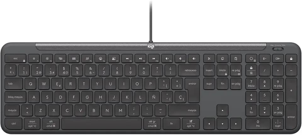 Logitech Signature Slim Wired K620 for Business, Tastatur in Standardgröße, Plug-and-Play USB-C, Notebook-ähnlich, Scissor-Switch-Tasten, Windows/Mac/Chrome/PC/Notebooks – Grafit - QWERTY
