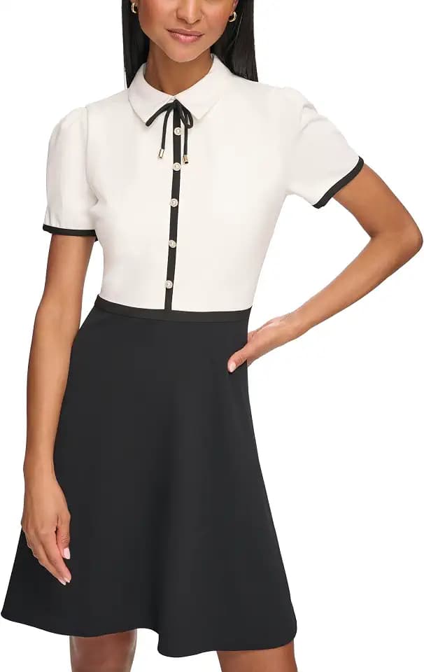 Karl Lagerfeld Women's Professional Workwear Embelished Aline Dress