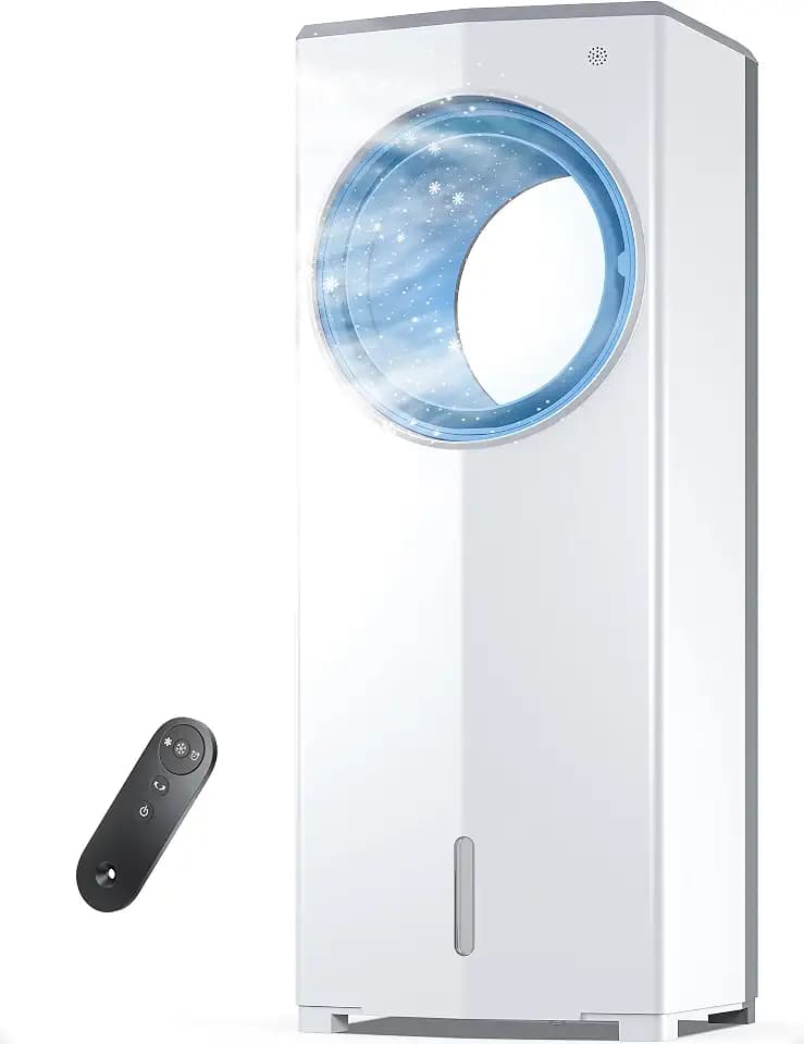 Windowless Portable Air Conditioner, Small Evaporative Air Cooler for Room No Window, 3-Speed Settings, 4 Modes, 7H Timer, Remote Control, 4 Ice Packs, Quiet AC Unit for Bedroom - 4