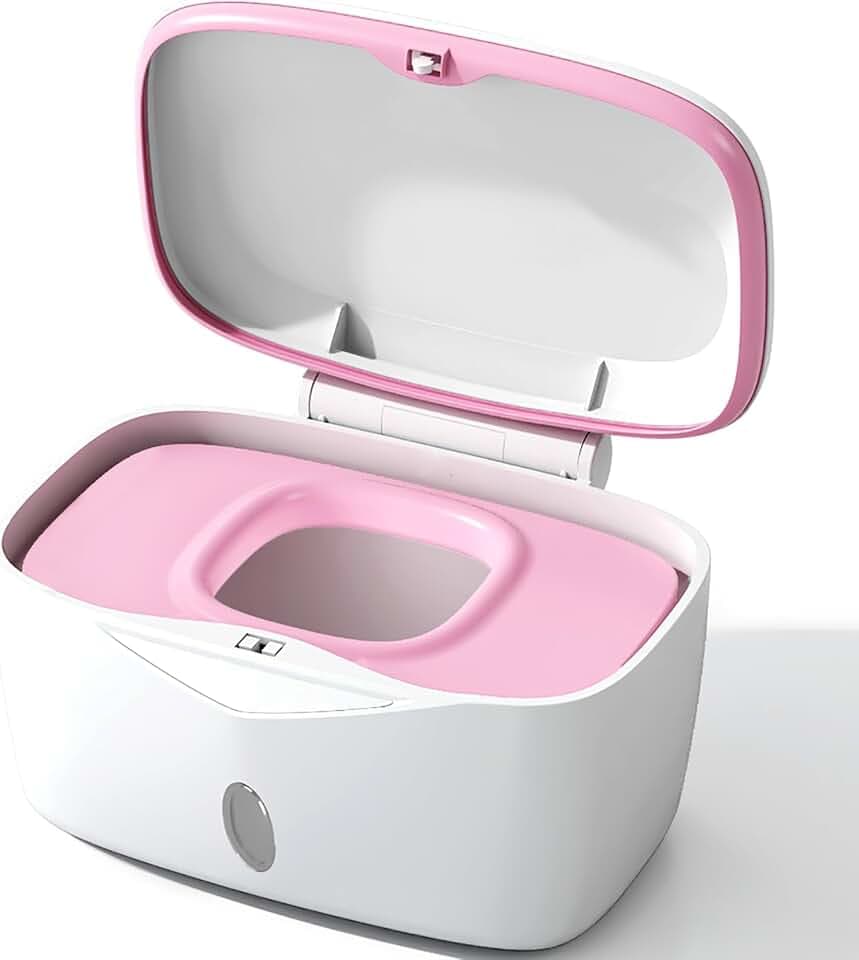 Wipes Dispenser with Weighted Plate, X2 PRO, Seposeve Perfect Pull Baby Wipe Holder, Refillable Wipe Container, Keeps Wipes Fresh, One-Handed Operation. Non-Slip, Easy Open/Close Wipes Case, Pink