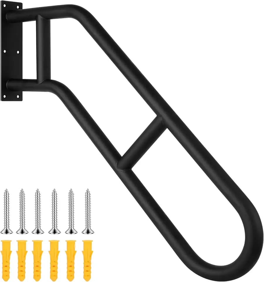 ROTHLEY Hand Rails for Outdoor Steps,Hand Rails for Elderly Porch Railing Deck Hand Rail Wall Mount Stair Hand Grab Bars U-Shape Safety Handle