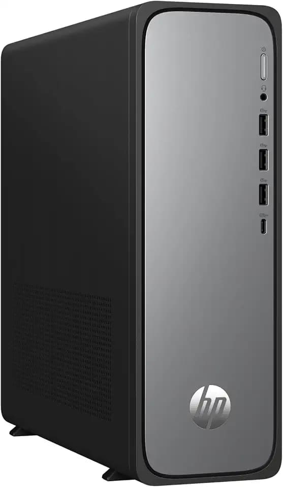 HP OmniDesk Slim Desktop-PC (Intel 300, 8 GB, Wi-Fi 6, 256 GB, Windows 11 Home) – Grau