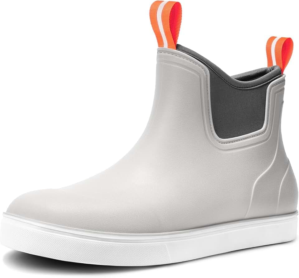 Men's Deck Boots Waterproof Ankle Rain Boots