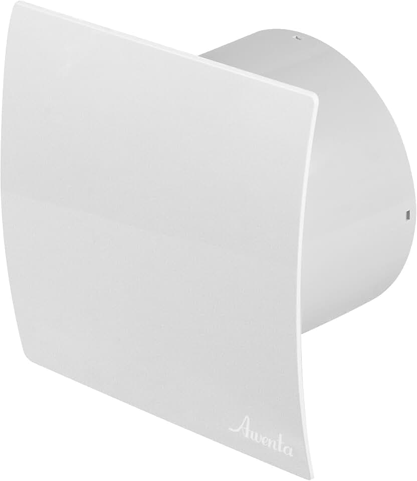 Badlüfter Ø 100 mm Frontplatte weiß WEB und Feuchtigkeitssensor/Hygrostat mit Timer/Nachlaufegelung Lüfter Ventilator Deckenlüfter Front Wandlüfter Badventilator Ventilator Einbaulüfter Bad Küche