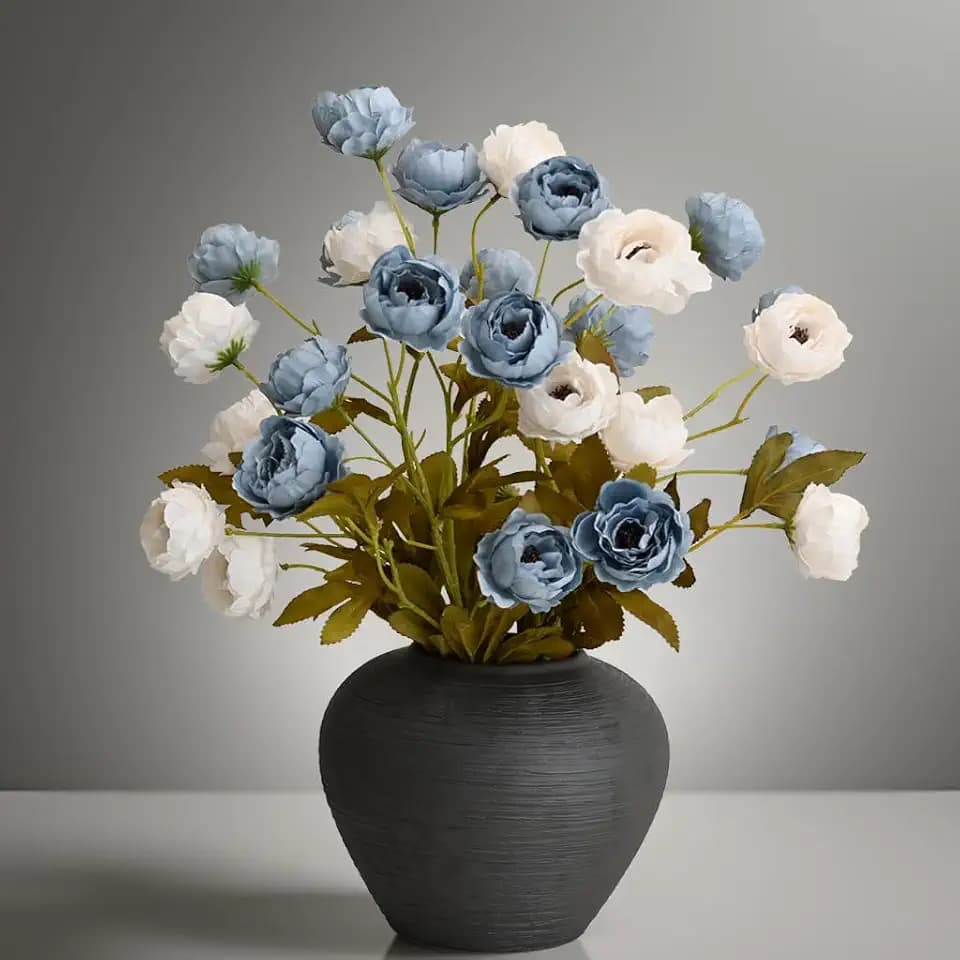 LADADA 4 Bundles 27" Faux Peony Stems, Bulk Floral Arrangements, Home Decor