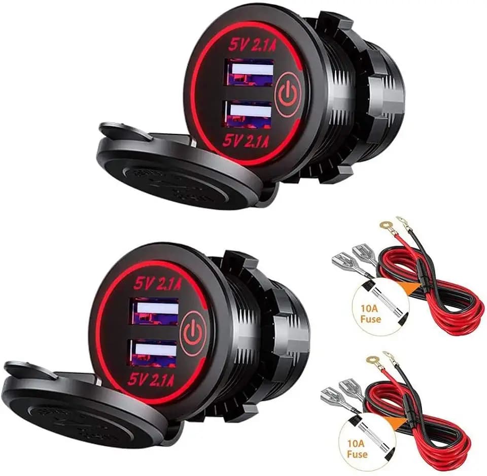 Thlevel 2 Stücke Auto USB Ladegerät KFZ Steckdose 5V 4.2A Schnellladung