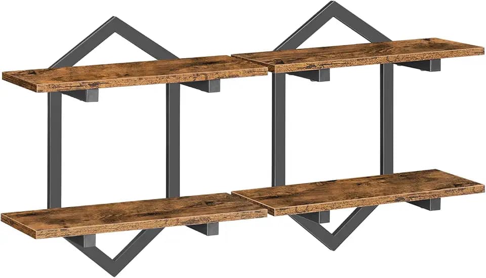 HOOBRO Floating Shelves for Wall, Set of 2 Wall Shelf, 15" Hanging Shelves