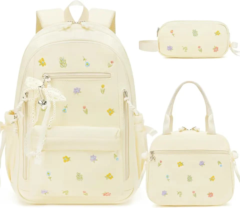 Backpack for Girls with Lunch Bag Pencil Case School Bookbag