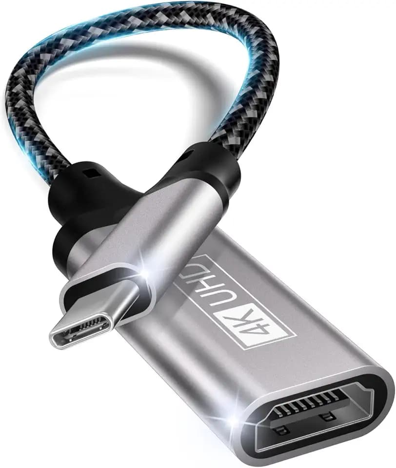 USB C Auf HDMI,USB C HDMI 4K Adapter Thunderbolt 5/4/3 AUF USBC HDMI Adapter kompatibel mit iPhone 17Pro/17Pro Max/17/16/15,MacBook,iPadPro/Air,Pixelbook,Galaxy S/Note,Dell XPS,Surface Pro Grau