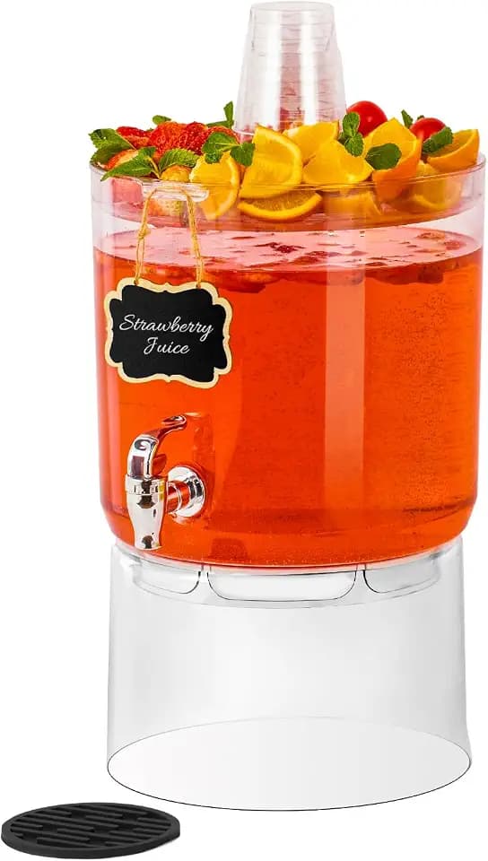 2 Gallon Drink Dispenser for Parties with Multi-Function Lid